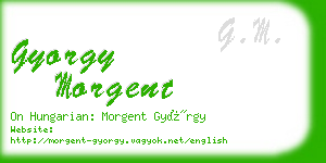 gyorgy morgent business card